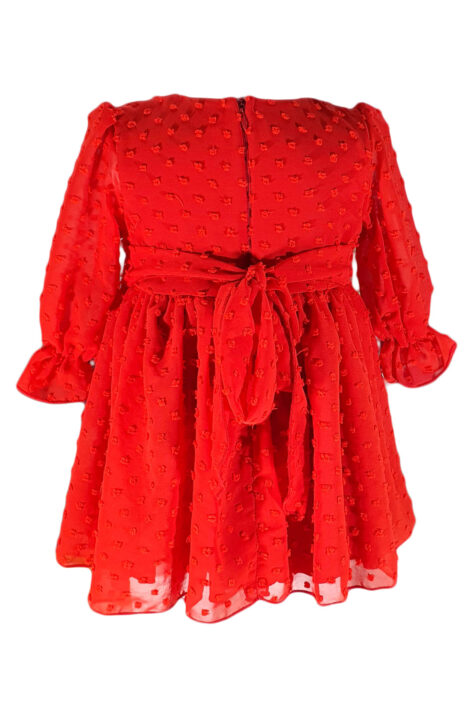 Rochie botez, model Corina, culoare rosie