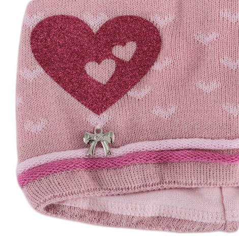 Set doua piese, pentru fete, caciula-fular, roz, 48-50 cm