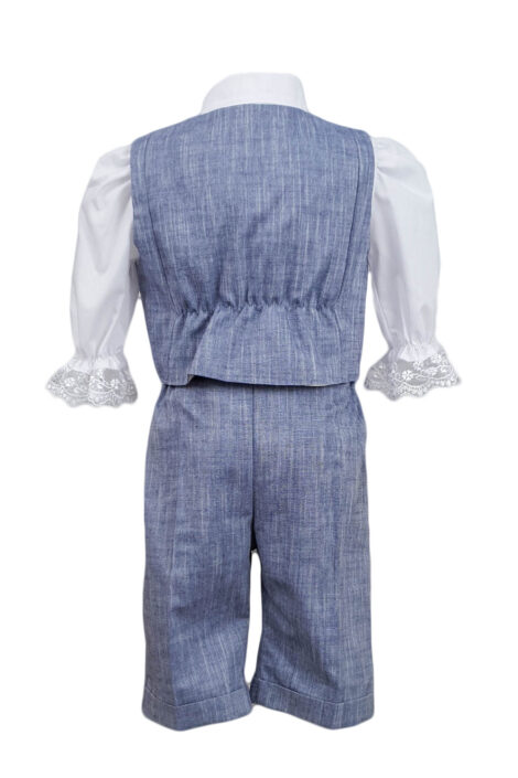 Costum botez casual-elegant, 4 piese bleu