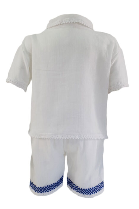 Costum botez, model David, culoare alba