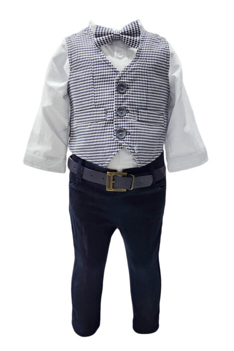 Costum botez elegant culoare bleumarin