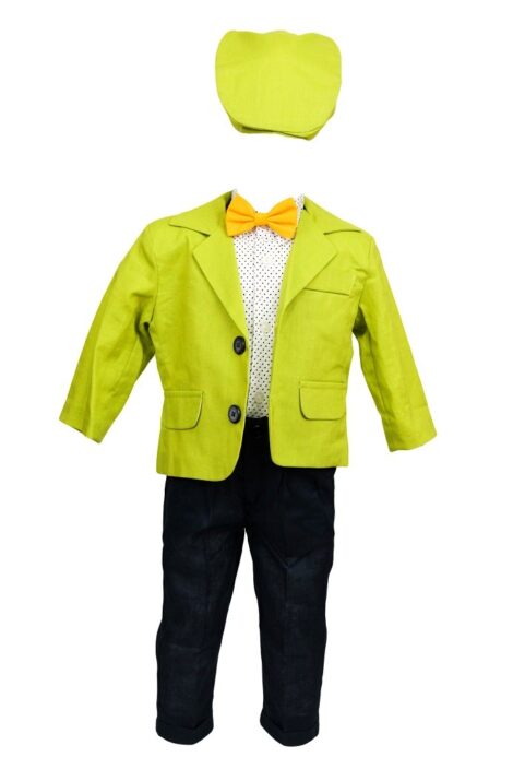 Costum botez model Summer Time verde-bleumarin