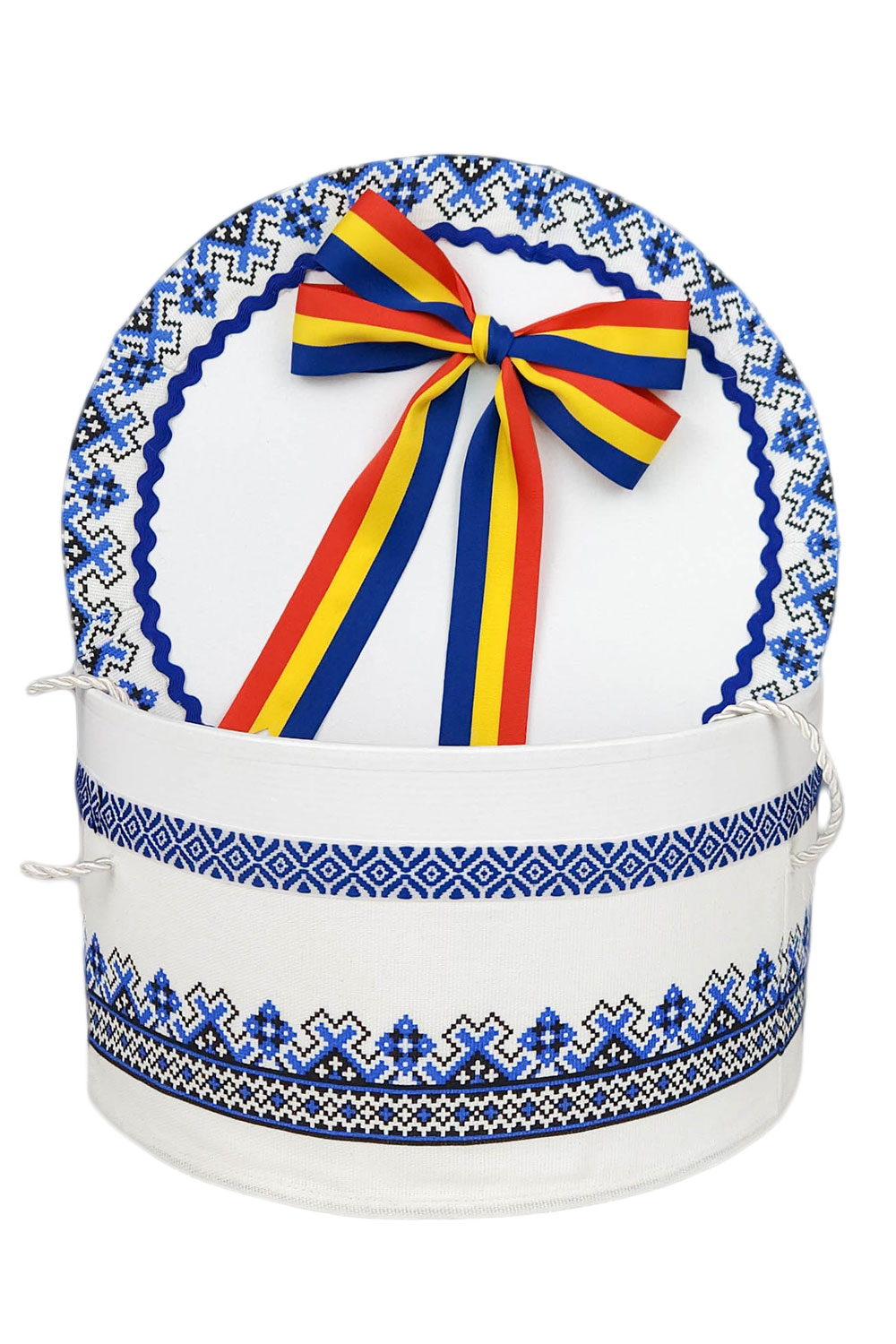 Cutie rotunda pentru trusou, traditionala albastra