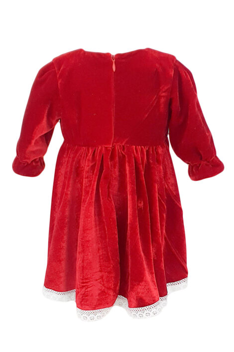 Rochie catifea pentru botez culoare rosie