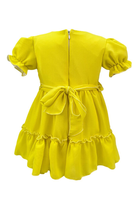 Rochie botez Lucy cu maneca scurta, culoare galbena