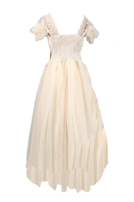 Rochie eleganta lunga, culoare crem