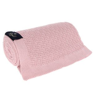 Pătură din bambus – bumbac pentru bebeluși roz, model Pony