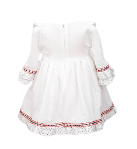 Rochita traditionala, 2 piese, culoare alba