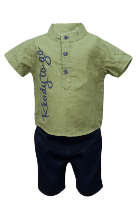 Compleu bebe, 2 piese, culoare verde-negru