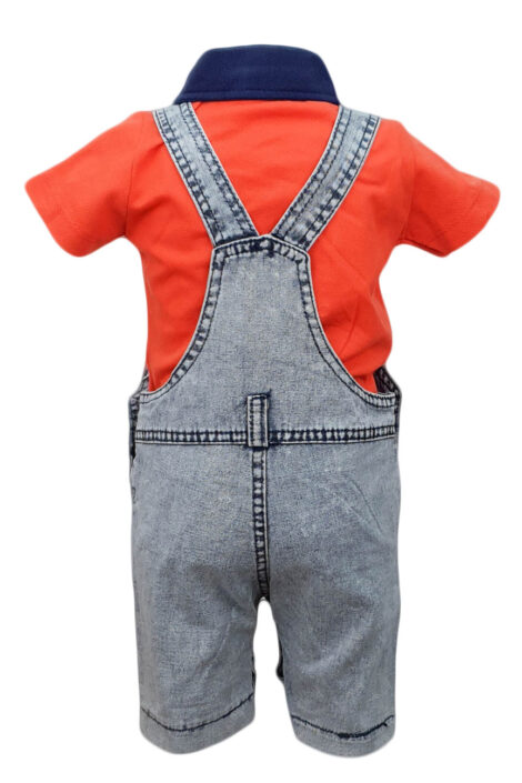 Compleu pantaloni scurti si tricou, culoare portocalie