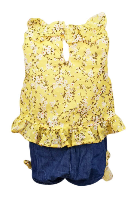 Compleu bebe, 2 piese galben-bleumarin