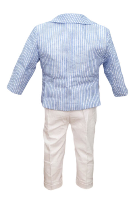 Costum botez, model Summer Time, alb-bleu