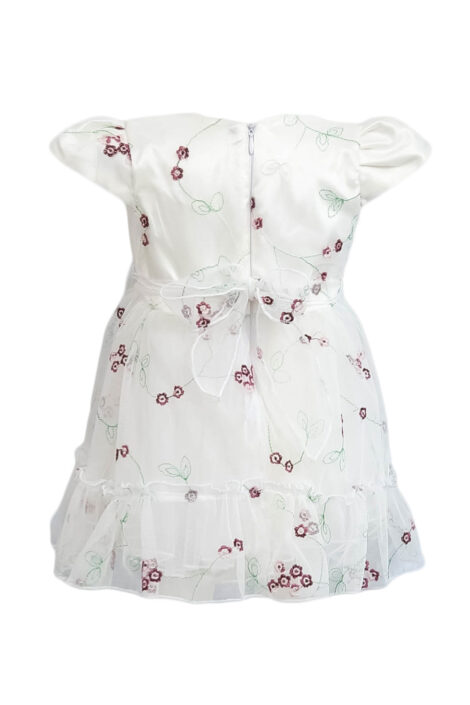 Rochie botez cu flori multicolore