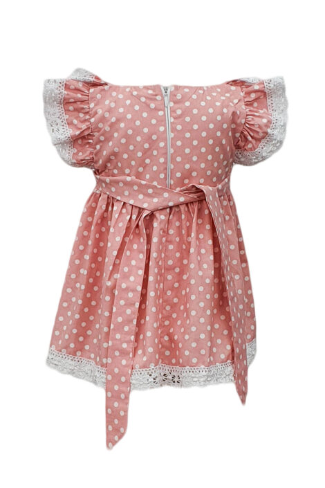 Rochie botez cu maneca scurta, 2 piese, culoare roz