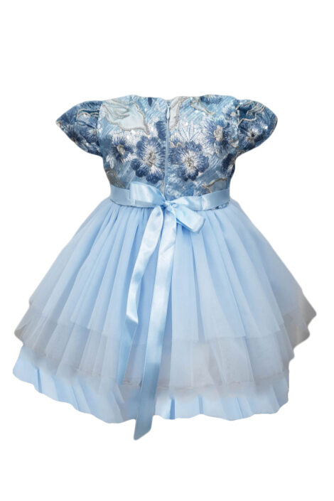 Rochie botez, 3 piese, culoare albastra