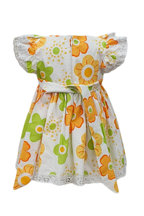 Rochita casual cu maneci scurte, 2 piese, culoare alb-galben