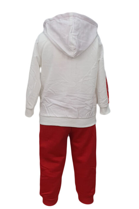 Trening fete, 2 piese, alb-rosu