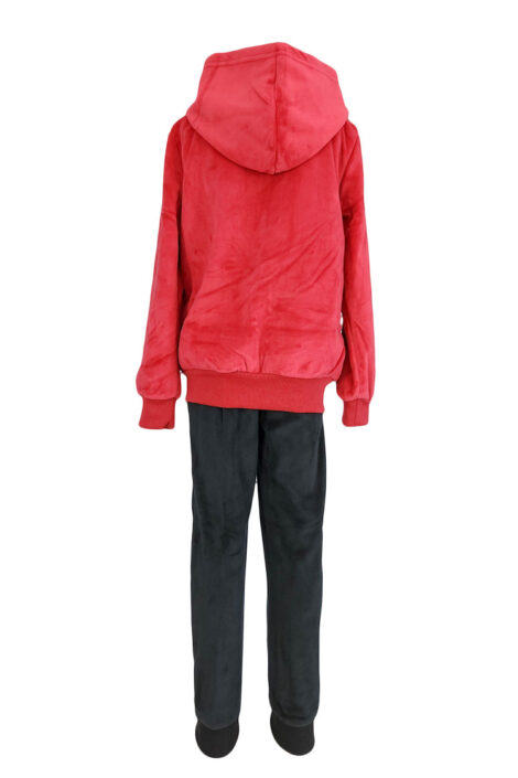 Trening catifea fete, rosu-negru