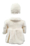 Palton bebe cu turban din blana ivoire