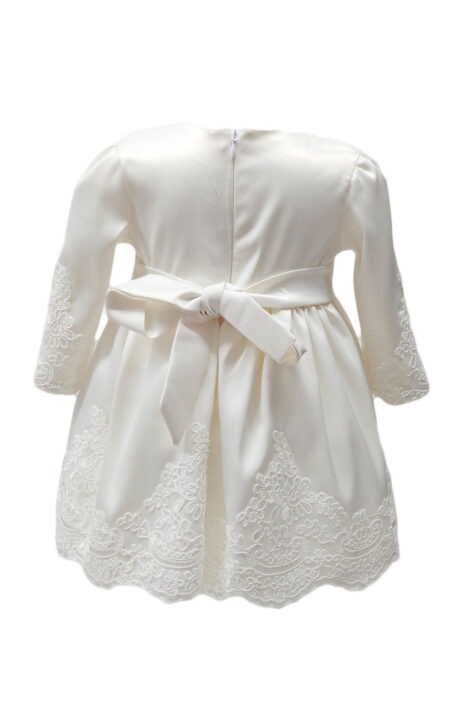 Rochie botez cu maneca lunga, model Regina, culoare alba