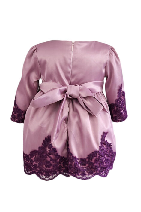 Rochie botez cu maneca lunga, model Regina, culoare mov