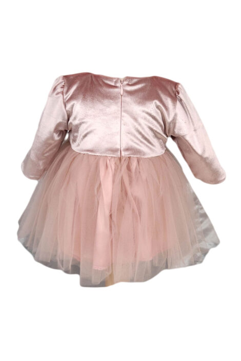 Rochie botez catifea-tiul culoare roz