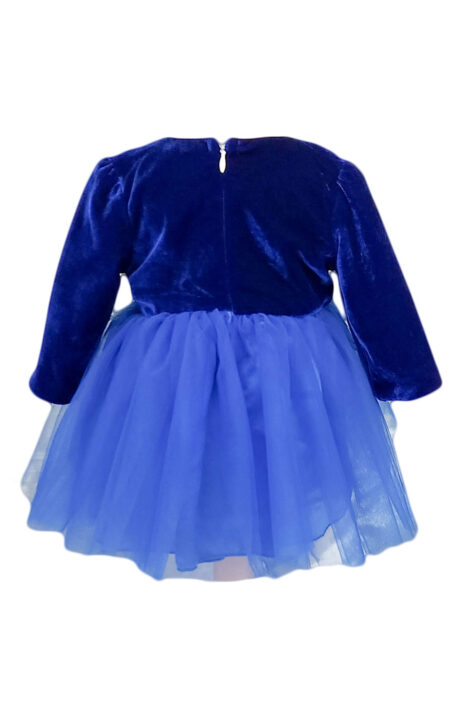 Rochie botez catifea-tiul culoare albastra