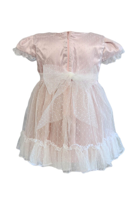 Rochie botez fetite, model Santa, culoare roz