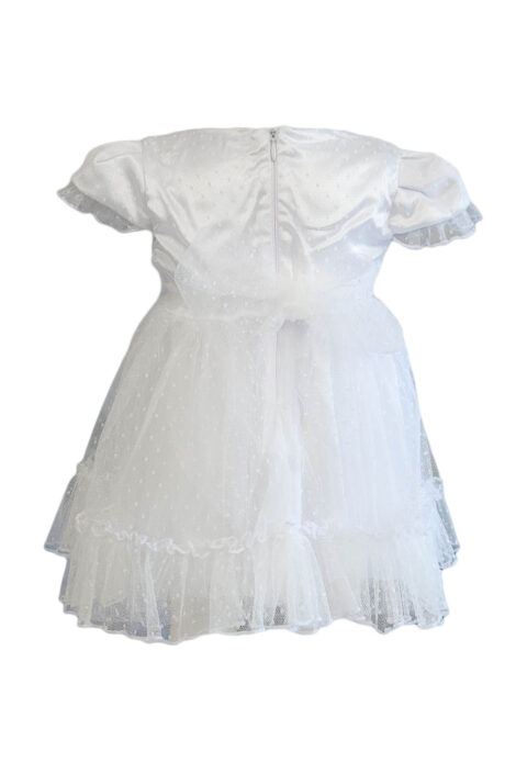 Rochie botez fetite, model Santa, culoare alba