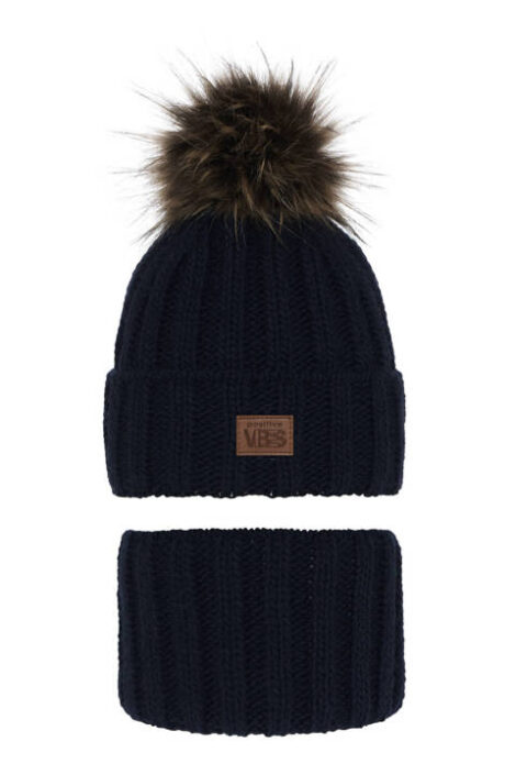 Set-iarna-baieti-caciula-fular-bleumarin-Remes