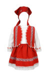 Costum traditional fete 4 piese, model Sanziana, culoare rosie