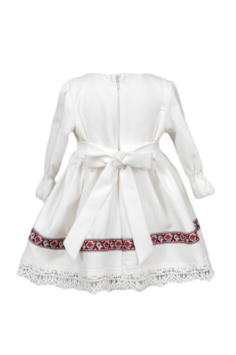 Rochie botez traditionala, model Ilinca, culoare alb
