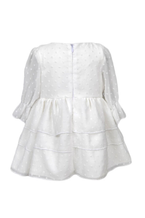 Rochita botez eleganta-casual, model Ingrid, culoare alba