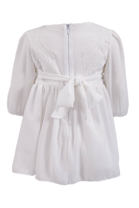 Rochita botez fetite, model Stylish Baby, culoare alb