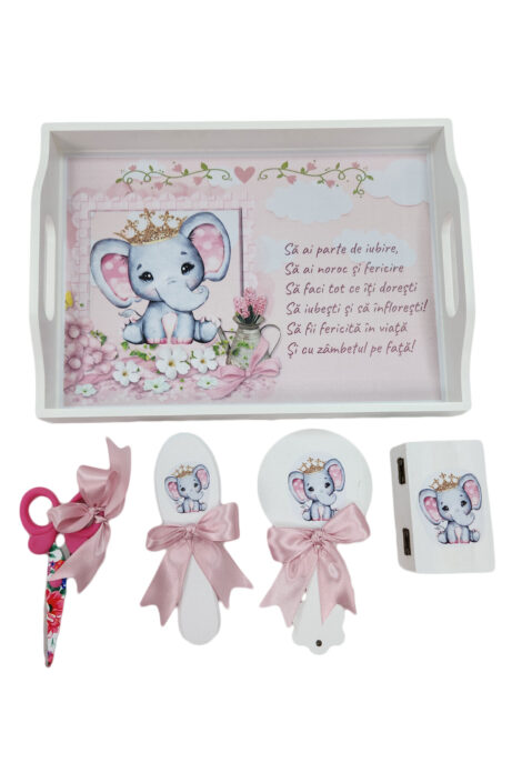 Set-taiere-mot-5-piese-model-Elefantel-roz