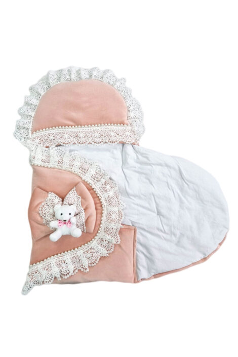 Port bebe botez elegant de culoare roz