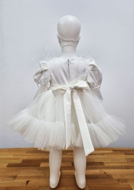 Rochita eleganta botez, Angel Feathers, culoare ivoire