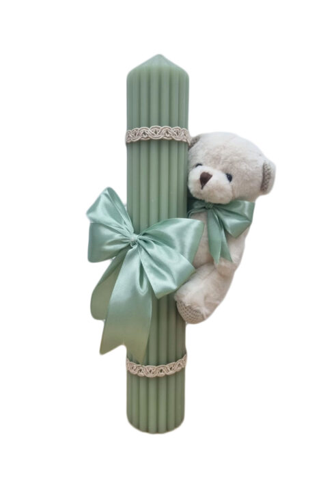 Lumanare-botez-Ursulet-verde-oliv